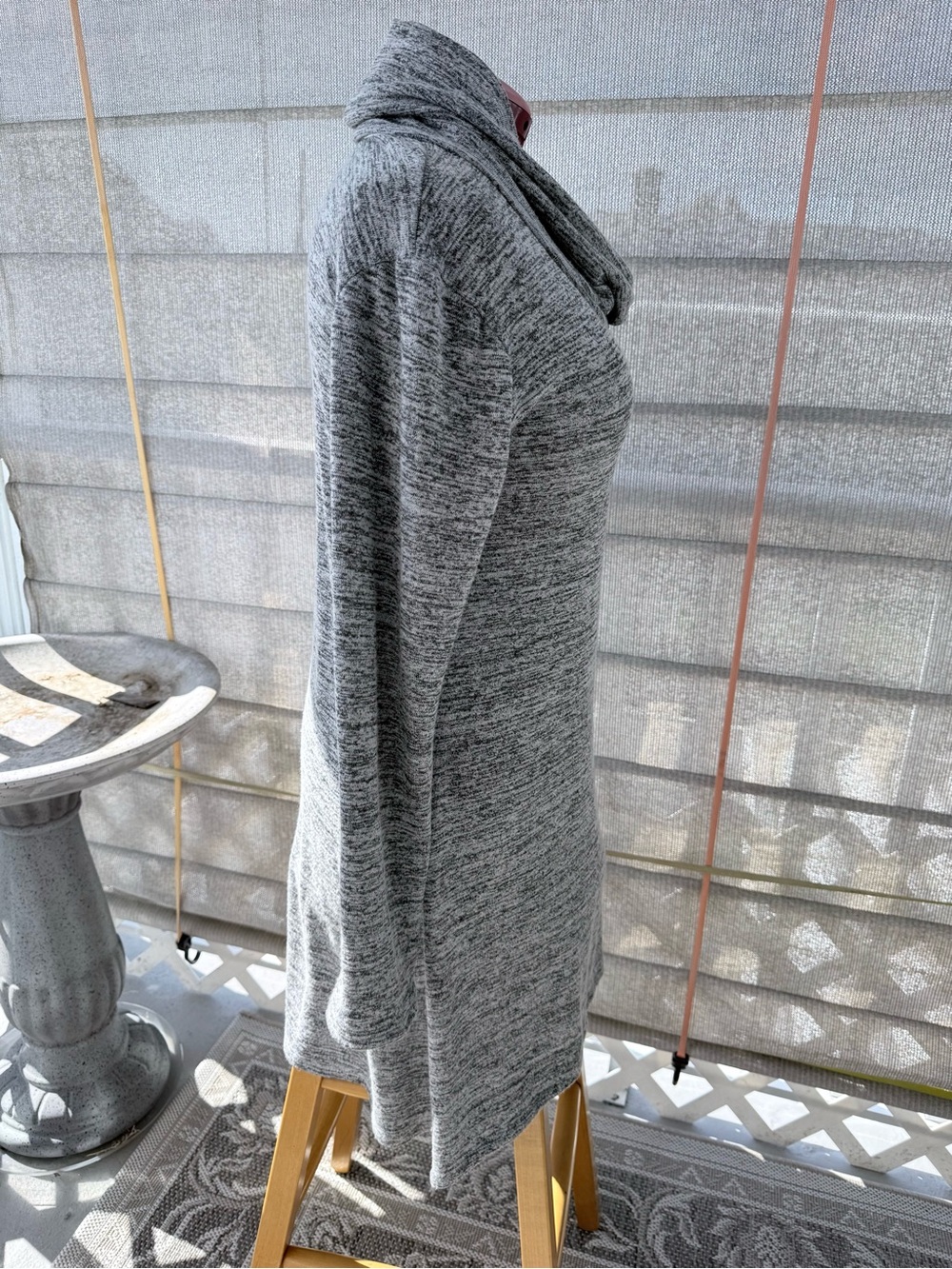 Cozy Gray Cowl-Neck Sweater Dress - Picture 5 of 10